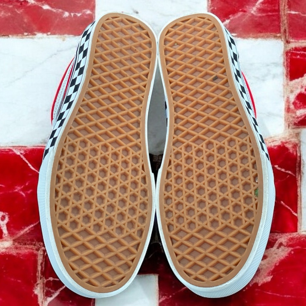 Vans Old Skool V OTW Strapped Black Red Checkerboard Men 5.5 / Women 7 - Picture 10 of 12